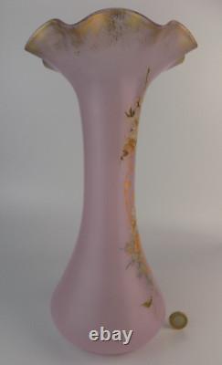 Vase en verre artistique émaillé peint XL Legras Mont Joye