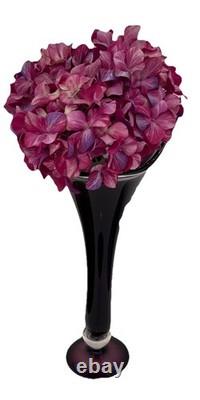 Vase en verre artistique fait main VTG 22 Cristalli Di Michelangelo violet améthyste années 1960