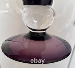 Vase en verre artistique fait main VTG 22 Cristalli Di Michelangelo violet améthyste années 1960