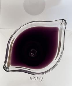 Vase en verre artistique fait main VTG 22 Cristalli Di Michelangelo violet améthyste années 1960
