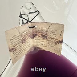 Vase en verre artistique fait main VTG 22 Cristalli Di Michelangelo violet améthyste années 1960