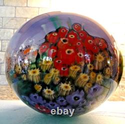 Vase en verre artistique fleuri murrini millefiori de la série de paysages de Shawn Messenger 2008
