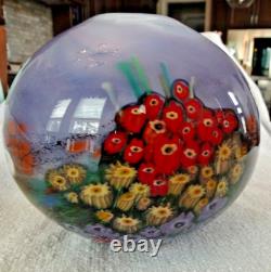 Vase en verre artistique fleuri murrini millefiori de la série de paysages de Shawn Messenger 2008