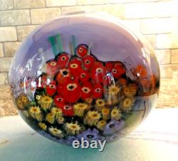 Vase en verre artistique fleuri murrini millefiori de la série de paysages de Shawn Messenger 2008