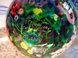 Vase en verre artistique fleuri murrini millefiori de la série de paysages de Shawn Messenger 2008