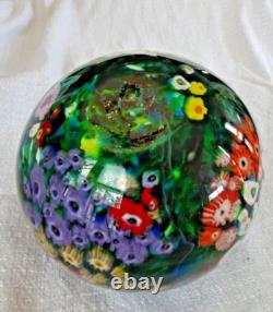 Vase en verre artistique fleuri murrini millefiori de la série de paysages de Shawn Messenger 2008