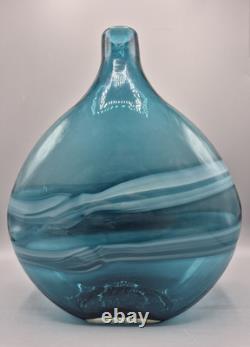Vase en verre artistique grand en tourbillon bleu aqua