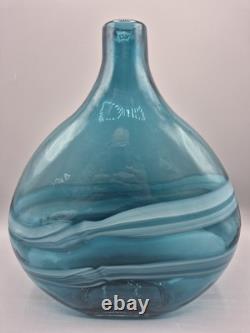 Vase en verre artistique grand en tourbillon bleu aqua