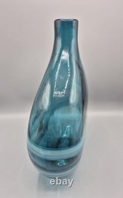 Vase en verre artistique grand en tourbillon bleu aqua