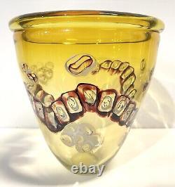 Vase en verre artistique grand modèle Gary Beecham vintage 1979