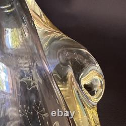 Vase en verre artistique gravé Miloslav Klinger vintage du milieu du siècle, 24 cm de hauteur, République tchèque