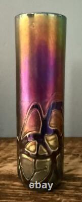 Vase en verre artistique iridescent en verre soufflé de Malte phénicienne