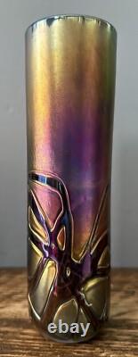 Vase en verre artistique iridescent en verre soufflé de Malte phénicienne