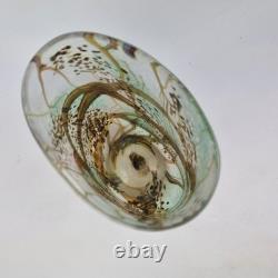 Vase en verre artistique irisé d'okra avec perroquets Richard Golding Édition limitée 4/25