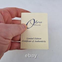 Vase en verre artistique irisé d'okra avec perroquets Richard Golding Édition limitée 4/25