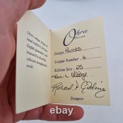 Vase en verre artistique irisé d'okra avec perroquets Richard Golding Édition limitée 4/25