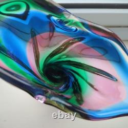 Vase en verre artistique japonais vintage par Iwatsu Hineri Glassworks, moderne du milieu du siècle