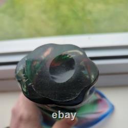 Vase en verre artistique japonais vintage par Iwatsu Hineri Glassworks, moderne du milieu du siècle