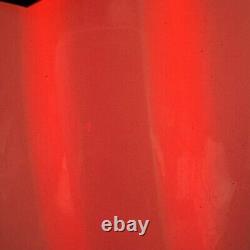 Vase en verre artistique opalescent blanc rayé de canne de bonbon rouge Dale Tiffany de 7,5 pouces