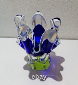 Vase en verre artistique par Josef Hospodka pour les verreries de Chribska 1960 (k33)