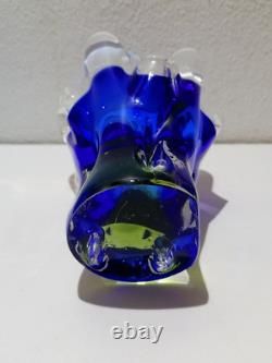 Vase en verre artistique par Josef Hospodka pour les verreries de Chribska 1960 (k33)