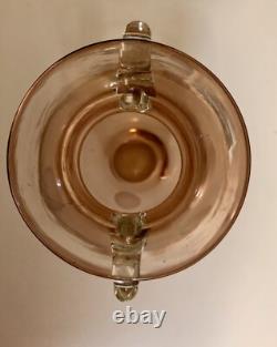 Vase en verre artistique rose avec poignées à pois