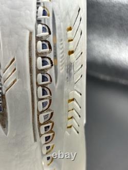 Vase en verre artistique signé Anja Isphording 1989, en verre de studio sculpté et coulé, 17 cm