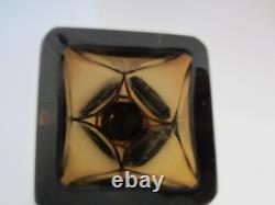 Vase en verre artistique sommerso en forme géométrique facettée V Nason en cannelle et or de l'époque spatiale XXL