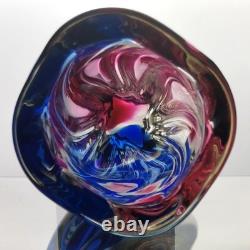 Vase en verre artistique torsadé vintage de Chribska, République tchèque, par Josef Hospodka, vers 1970, 9 pouces, grand