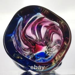 Vase en verre artistique torsadé vintage de Chribska, République tchèque, par Josef Hospodka, vers 1970, 9 pouces, grand