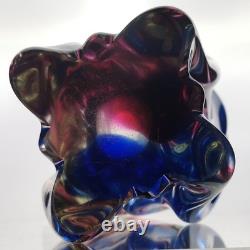 Vase en verre artistique torsadé vintage de Chribska, République tchèque, par Josef Hospodka, vers 1970, 9 pouces, grand