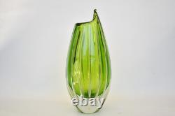 Vase en verre artistique vintage Armando Jacobino Kumela Oy Finlande