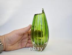 Vase en verre artistique vintage Armando Jacobino Kumela Oy Finlande