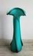 Vase En Verre Artistique Vintage Empoli Cristalleria Fratelli Betti En Turquoise Et Blanc 15 Pouces