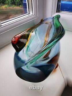 Vase en verre artistique vintage XLarge Mstisov Rhapsody conçu par Frantisek Zemek