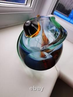 Vase en verre artistique vintage XLarge Mstisov Rhapsody conçu par Frantisek Zemek