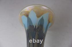 Vase en verre artistique vintage allemand Vera Walther 12 1/4 signé