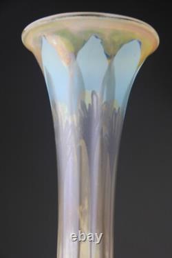 Vase en verre artistique vintage allemand Vera Walther 12 1/4 signé