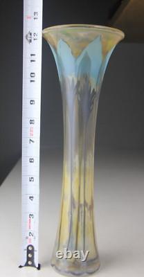 Vase en verre artistique vintage allemand Vera Walther 12 1/4 signé