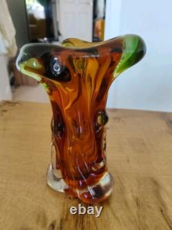 Vase en verre artistique vintage bohémien Mstisov de la gamme Niagara conçu par Karel Zemek