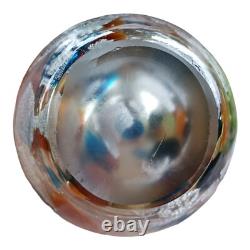 Vase en verre artistique vintage fin marron avec éclats bleus, grand vase goutte abstrait en verre MCM Vase en verre artistique vintage fin marron avec éclats bleus, grand vase goutte abstrait en verre MCM