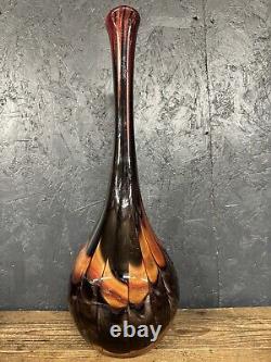Vase en verre artistique vintage italien style ampoule années 1970