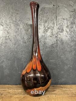 Vase en verre artistique vintage italien style ampoule années 1970