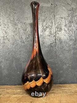 Vase en verre artistique vintage italien style ampoule années 1970