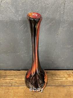 Vase en verre artistique vintage italien style ampoule années 1970