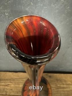 Vase en verre artistique vintage italien style ampoule années 1970