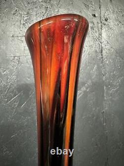 Vase en verre artistique vintage italien style ampoule années 1970