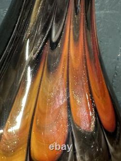 Vase en verre artistique vintage italien style ampoule années 1970