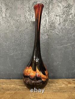 Vase en verre artistique vintage italien style ampoule années 1970