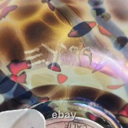 Vase en verre artistique vintage signé Eric Dandurand 1999 Phoenix Studios 7,25 pouces